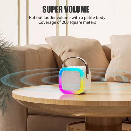 Мини-караоке-машина с микрофоном, совместимая с Bluetooth, 5 звуковыми эффектами, мощный компактный портативный комплект колонок для караоке