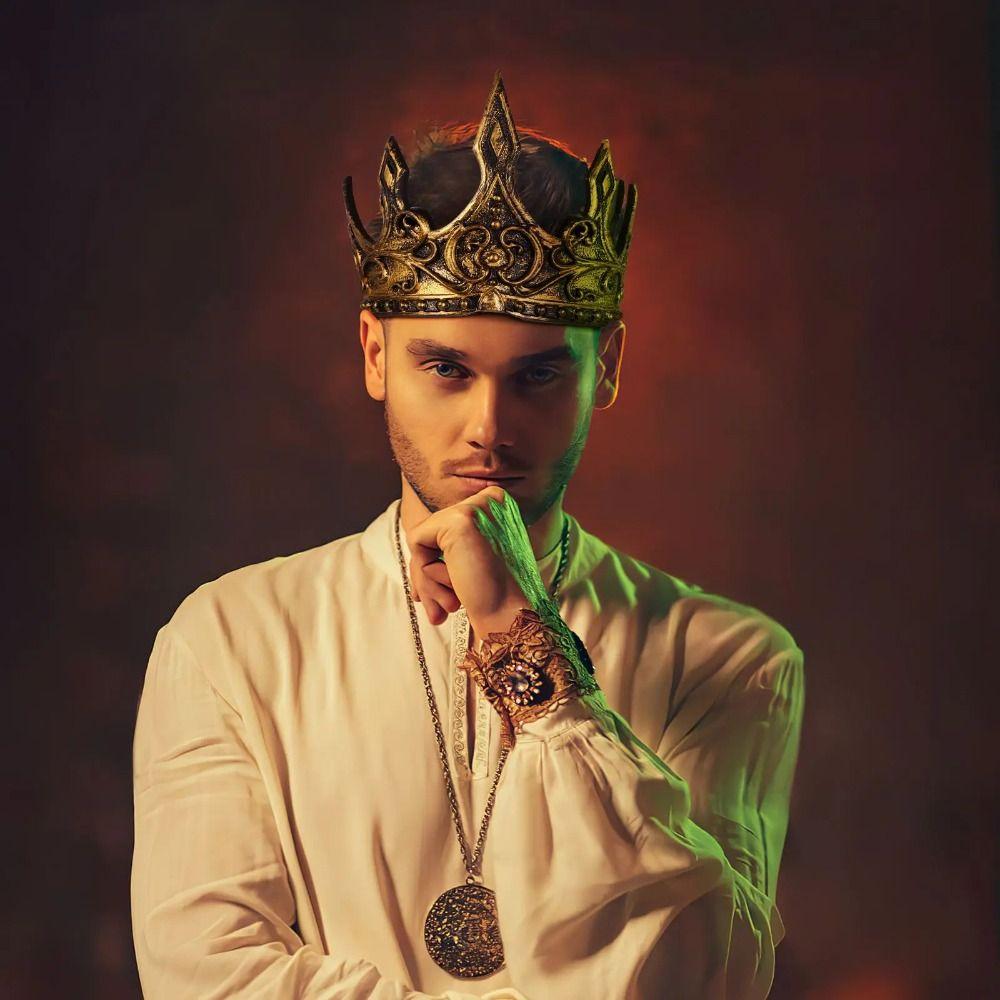 Корейский стиль Корона короля Бар-мицва Круглые тиары Ретро ПУ Короны принца Подарок для девочек