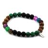 Bracelet - A BIJOUX - Multicolored Banded Agate - Malachite - Matte Black Onyx - 19-20 Cm