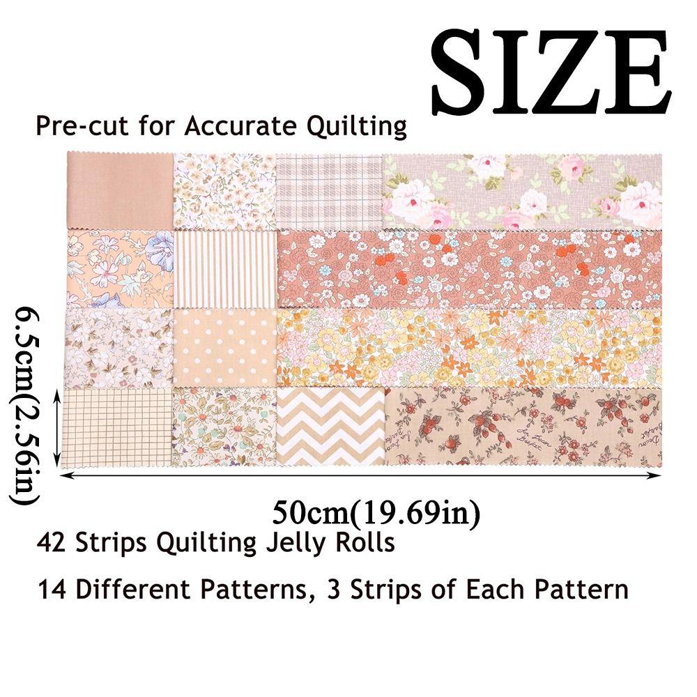 42 Sheets Colorful Precuts Fabric Jelly Rolls Creative Patchwork Fabrics Home Decor