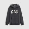 Gap Унисекс Флисовая Толстовка с Контрастным Логотипом Свободного Кроя на Молнии с Капюшоном