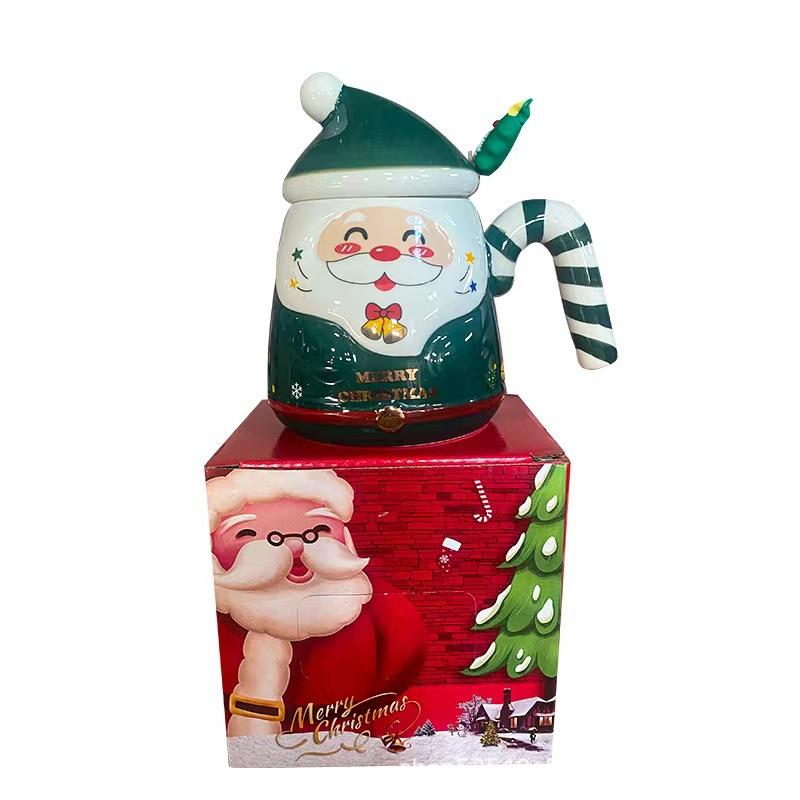 New Creative Cartoon Santa Claus Cup Ceramic Cup Christmas Holiday Gift Hand-painted Water Cup Souvenir Mug Cute Coffee Office