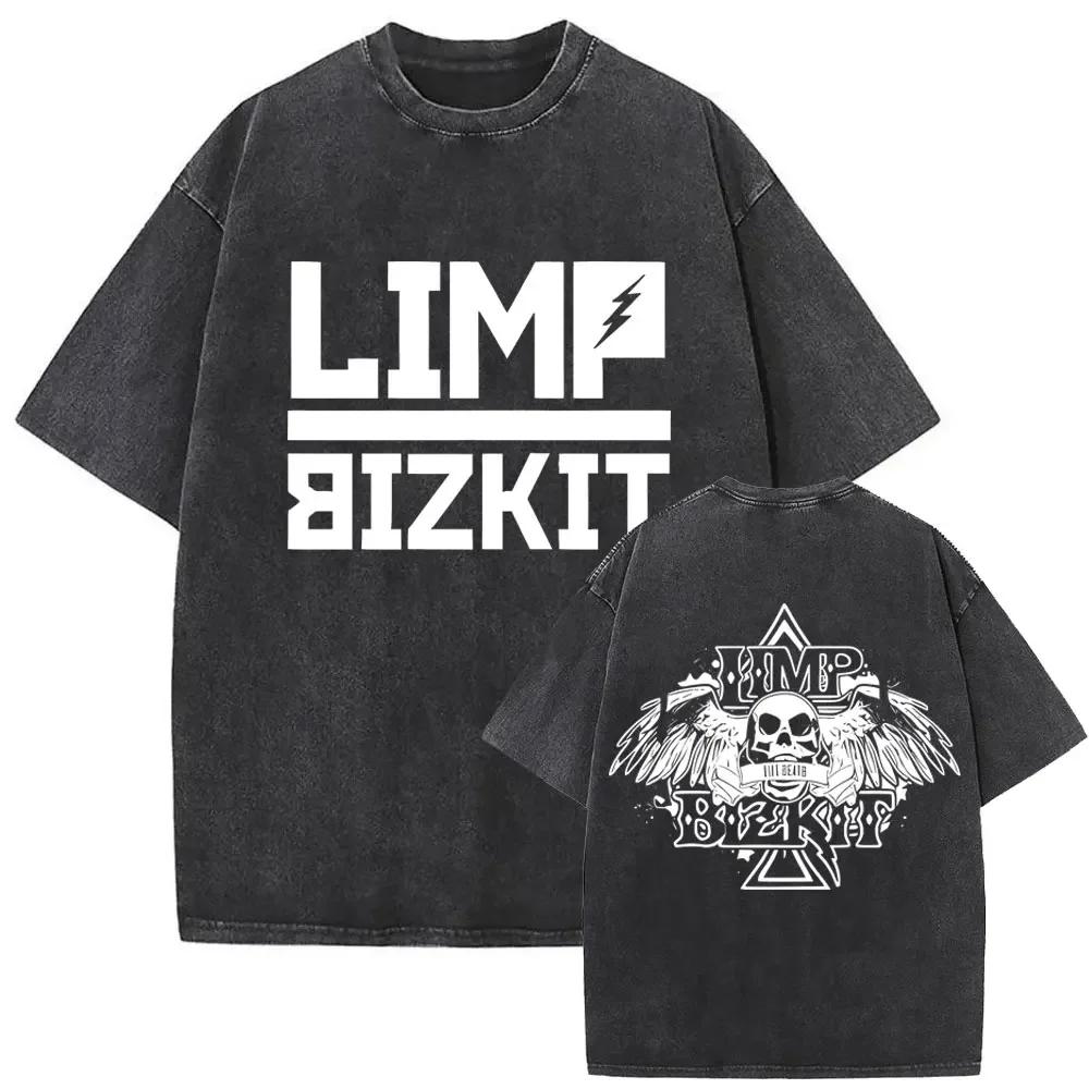 Washed VintageLimp Bizkit Graphic T-shirt Men Women Hip Hop Casual Overd Short Sleeve T Shirts Unisex Streetwear#Color(9)