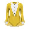 Girls Jazz Dance Costume Sparkly Sequins Bodice Tulle Skirted Leotard Long Sleeve Back Invisible Zipper Bodysuit