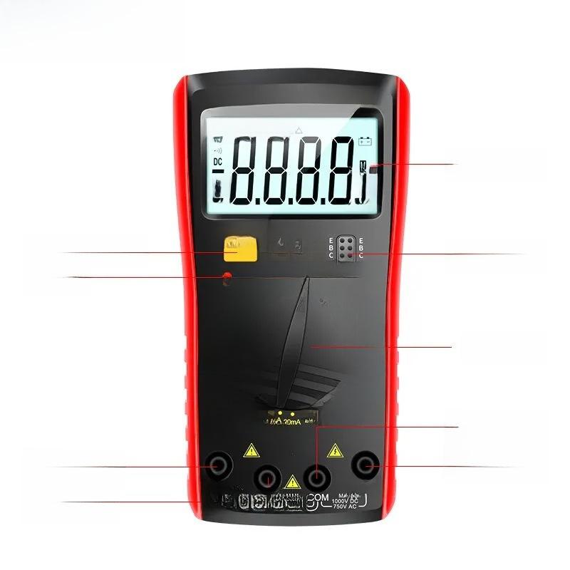Высокоточный цифровой мультиметр с подсветкой, автоматический многодиапазонный тестер для измерения напряжения, тока, сопротивления