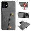 Винтажный кожаный держатель для карт Чехол для телефона для iPhone 12 Карманы для карт Двойные кнопки-защелки Флип-кошелек Чехол