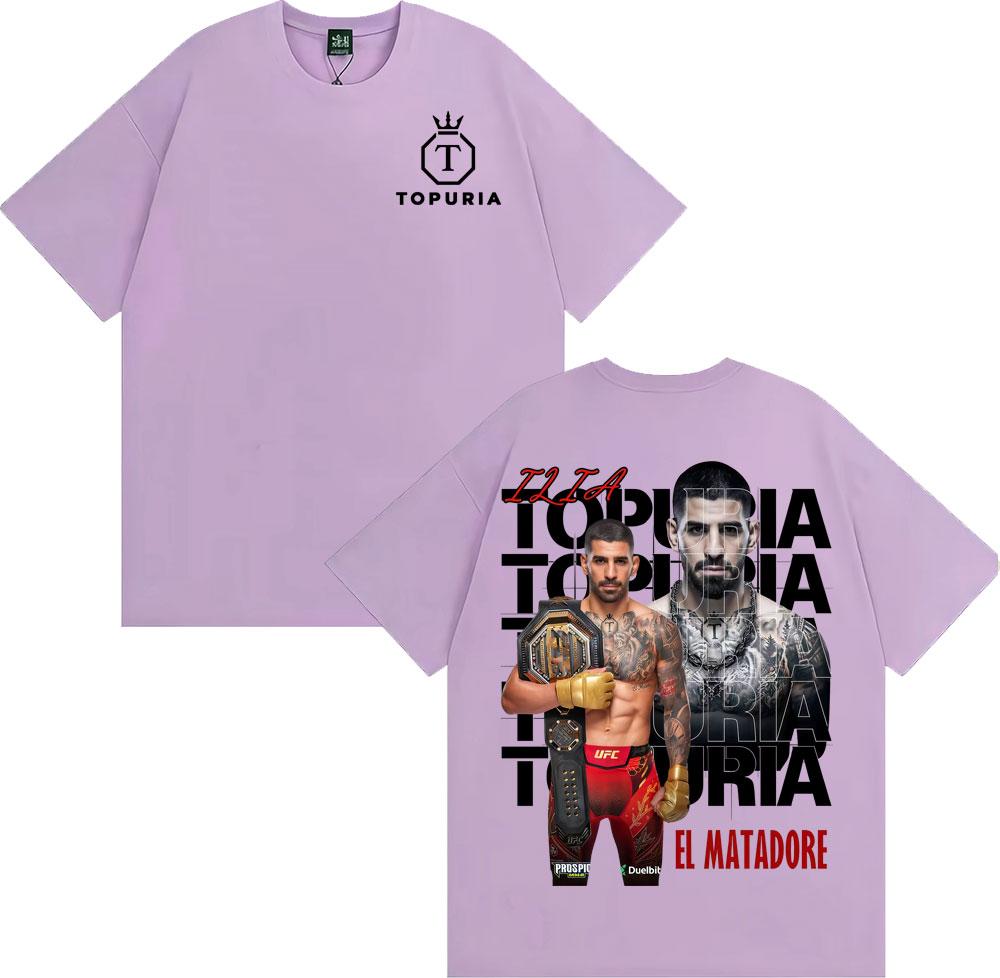 Ограниченная серия футболок Ilia Topuria El Matador Retro Graphic для унисекс Harajuku Крутая оверсайз футболка унисекс 100% хлопок Оверсайз футболка