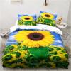 Набор постельного белья с 3D-принтом подсолнухов, трехпредметный комплект с цветочным узором, украшение для гостиной, спальни, дома, наволочка, пододеяльник, подарок