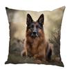 Персиковый кожаный чехол для подушки Подушка с изображением овчарки Домашнее животное Животное Подходит для детской комнаты
