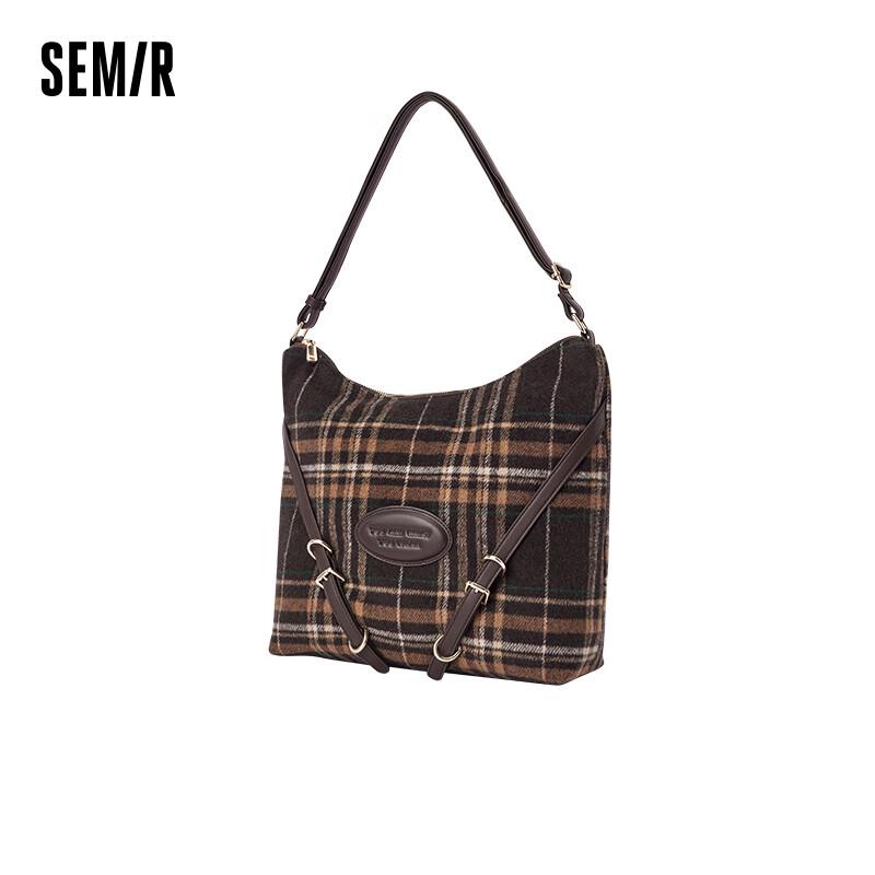 Сумка-тоут Semir в клетку из искусственной шерсти на плечо