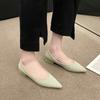 2024 Fashion Ladies Flat Shoes Black Solid Color Suede Pointed Toe Office Casual Ladies Flat Shoes