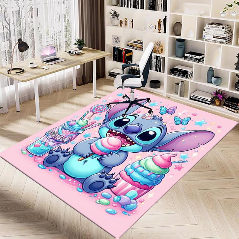 Stitch'S Sweet Fantasy Carpet For Playroom Bedroom Living Room Sofa Home Decorkids Game Area Rug Nonslip Floor Mat