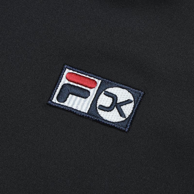 Fila Легкая атлетика Теннис Серия Вязаный логотип Удобная Повседневная Приталенная Теннисная рубашка поло Женские топы Насыщенный черный A11W523117F-BK