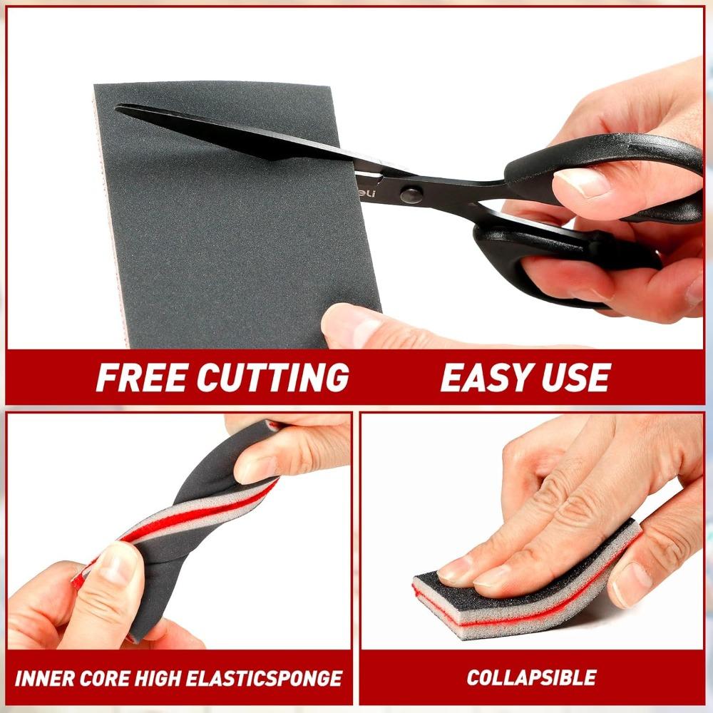 24-Piece Sanding Sponges Set 80-3000 Grit Wet Dry Sandpaper for Wood Metal Paint Car Body Repair