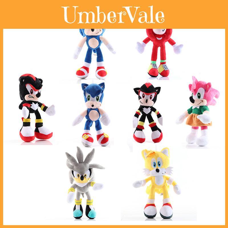 Soft And Huggable 28cm Sonic The Hedgehog Shadow Amy Rose Knuckle Tail Plush Doll