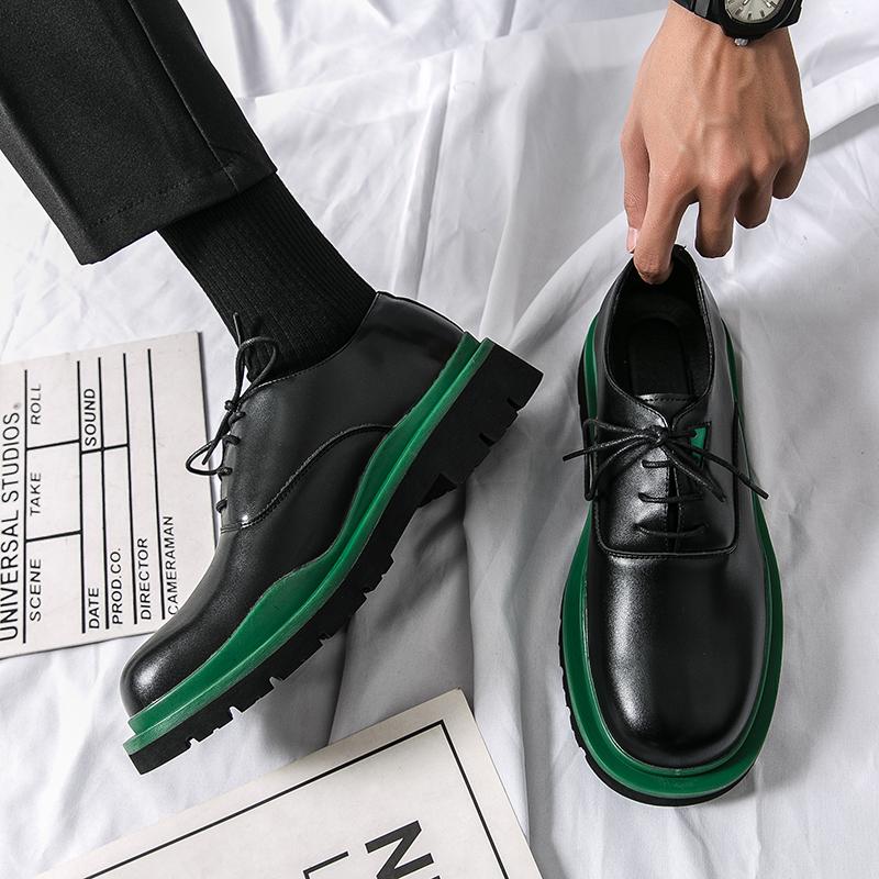 Модные мужские туфли на толстой подошве, увеличивающие рост, модные уличные туфли с модными цветными блоками, повседневные туфли, повседневные вечерние туфли для мужчин