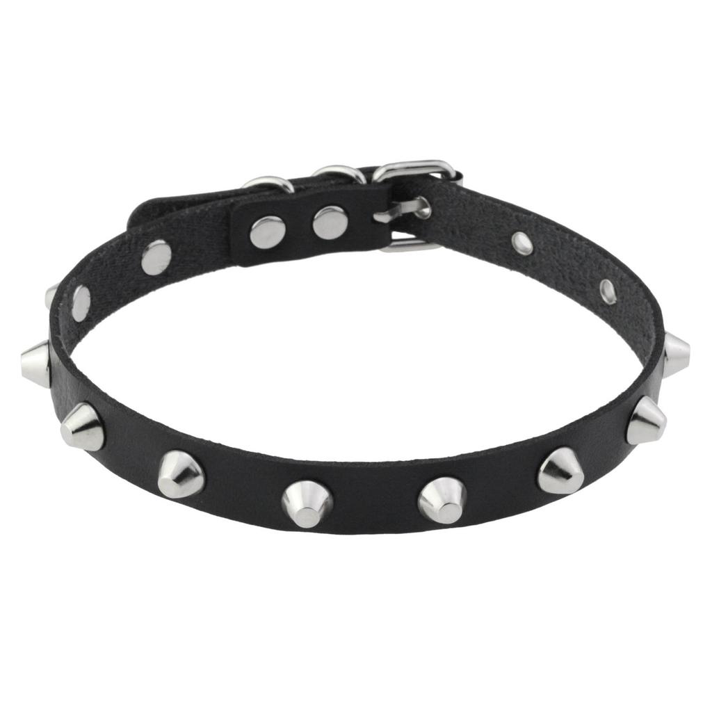 Goth Studded Choker Necklace Collar For Women Grunge Punk Leather Chocker Rave Festival Accessories