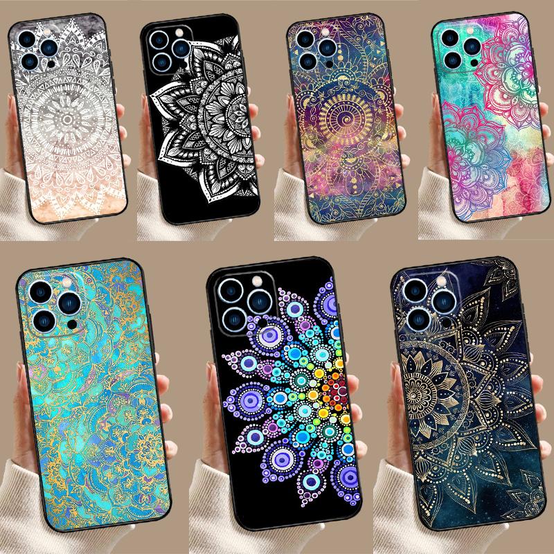 Elegant Mandala Floral Design Case For IPhone 18 14 13 12 11 15 16 Pro Max Mini X XR XS Max 8 7 14 15 16 Plus Cover Funda