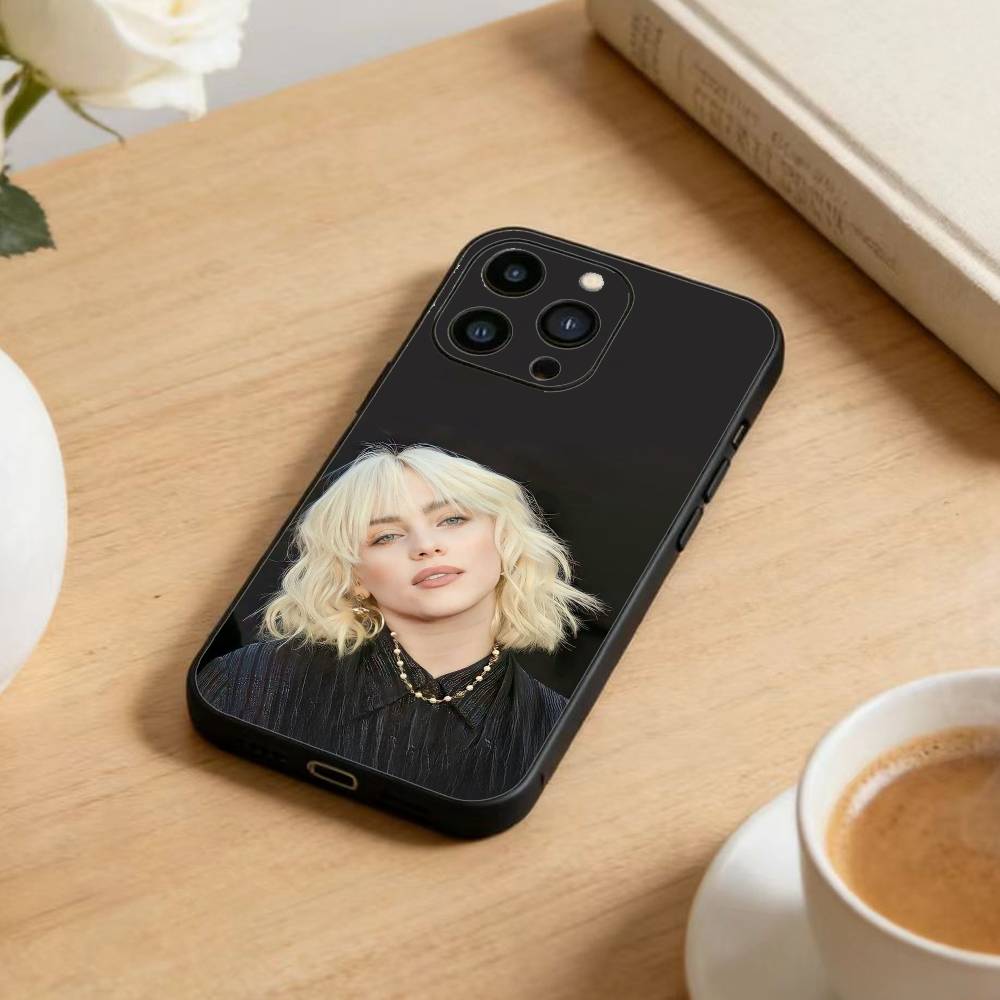 Чехол для телефона Billie Eilish для iPhone 17 16 15 14 13 12 Max Plus Силиконовый Черный Чехол