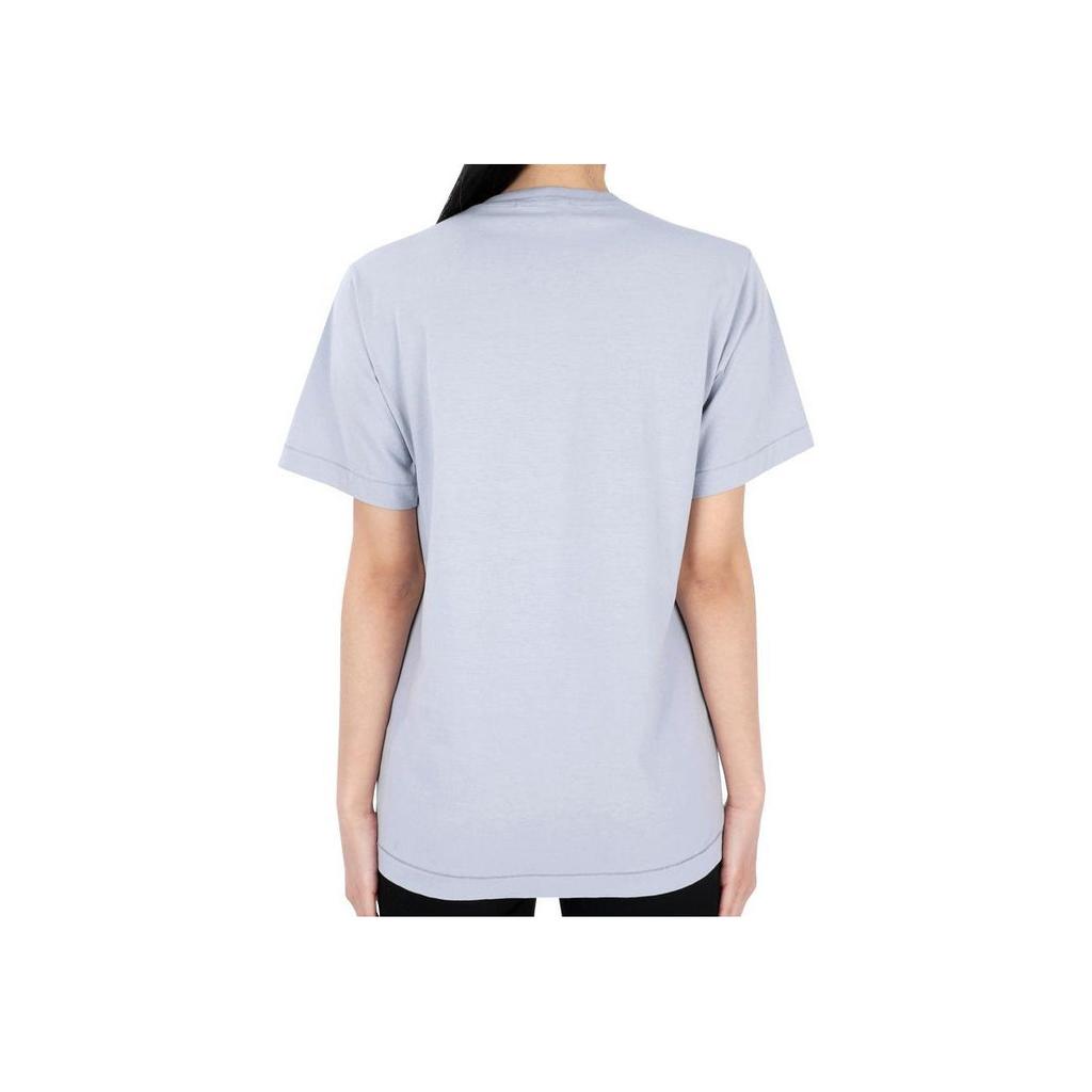 STONE ISLAND Однотонная футболка с круглым вырезом и короткими рукавами для детей, топ, светло-голубой 781620347-V0047