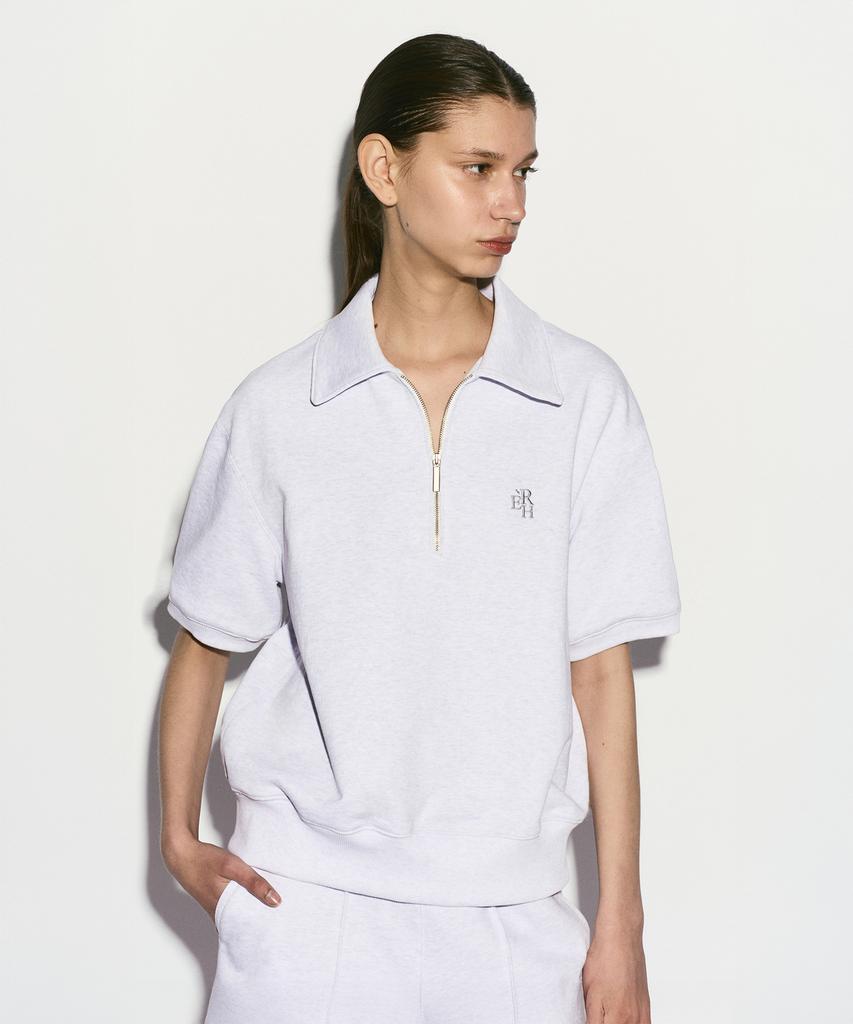 RE RHEE Half Zip Sweatshirt Melange Gray