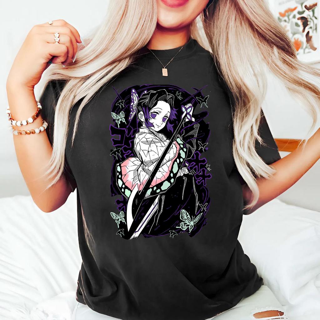 Latest Shinobu Kocho Shirt Demon Slayer Anime Tee Butterfly Hashira Graphic TShirt Kimetsu No Yaiba Unisexga Tee
