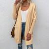 Solid Color Pocket Knitted Sweater Autumn And Winter New Style Women's Cardigan Coat