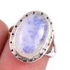 Подарочное кольцо из чистого серебра 925 пробы с натуральным радужным лунным камнем S.6 Z0K00