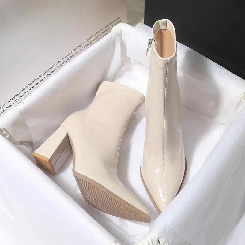 Модные ботильоны Кожа Теплый коричневый Мех Британский стиль Женские короткие туфли Тренд 2025 Новинка в обуви Рок Распродажа Горячие ПУ ботильоны для женщин