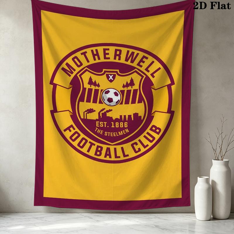 Motherwell FC Wall Tapestry Aesthetic Wall Hanging Printed Fabric Blanket Decorative Tapestries for Bedroom Living Room Home Decor