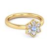 Moonstone Floral Cluster Ring - 925 Sterling Silver Gold Vermeil