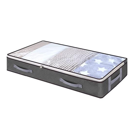 Foldable Underbed Storage Bag with Reinforced Handle Portable Large Capacity Clothes Quilt Bag Dustproof Organizer