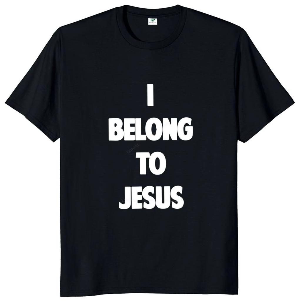 Men T Shirt New Kaka I Belong To Jesus Letter Top Boys Tee Clothing Oversized Streetwear Loose Casual Short Sleeve Trendy Unisex