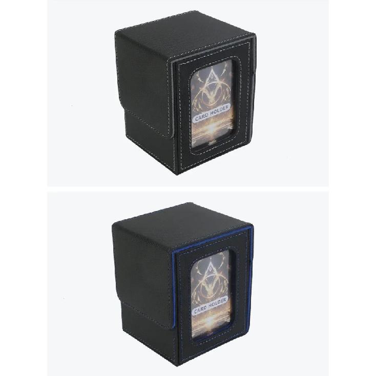 100+ Load Trading Card Deck Box with Window Design PU Leather Magnetic Closure Game Card Storage Box for YuGiOh MTG Sport Cards
