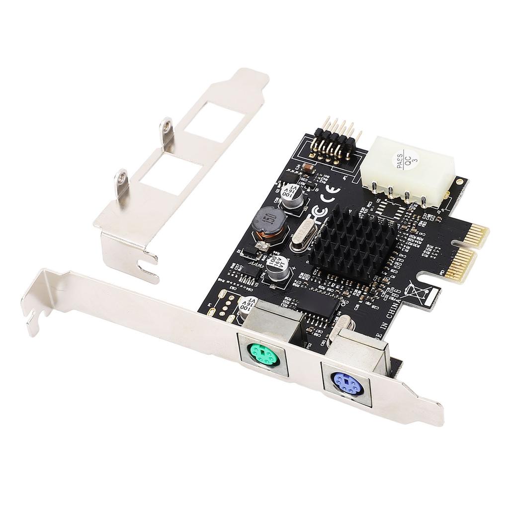 PCIe To PS 2 Adapter Card MCS9990CV Chip Built In USB2.0 Pin PCIe To 2 Ports PS 2 Keyboard Mouse Expansion Card for PC