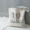 Korea Ulzzang Fun Skeleton Female Shopping Canvas Tote Casual Large-capacity Cartoon Women Bag Harajuku Punk Shoulder Bags