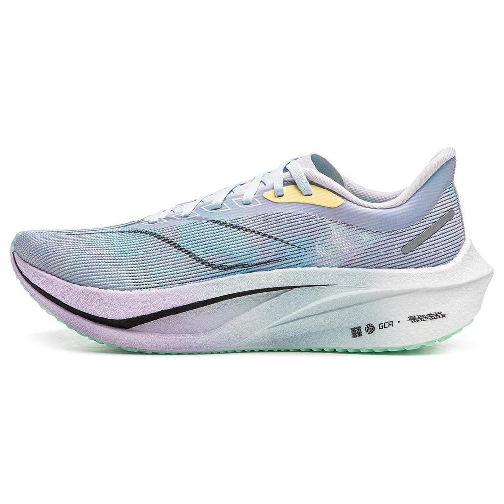 Мужские беговые кроссовки Li Ning Feidian 4 Challenger, низкие, цвет: Туманный фиолетовый/Веро Розово-фиолетовый/Флуоресцентный ледяной голубой, ARMU005-13