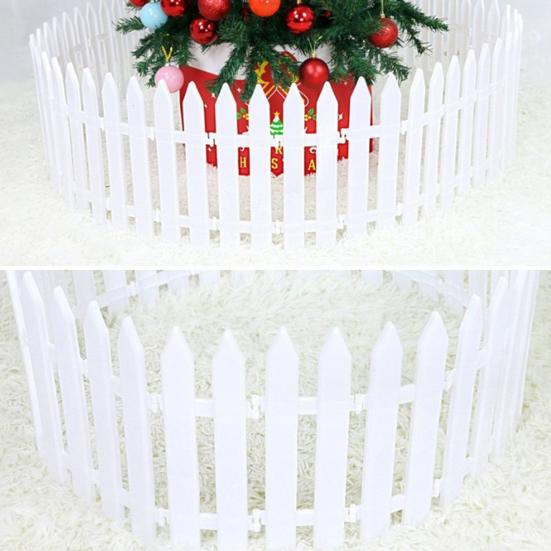5/10/25 шт. Рождественский забор, белый штакетник для рождественской елки, простая сборка, многоразовый рождественский забор для праздничного внутреннего украшения