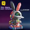 TOYLINX 1377 деталей Киберпанк Механический Кролик Строительные Блоки Со Светодиодной Подсветкой DIY Игрушка для Взрослых Коллекционная Головоломка