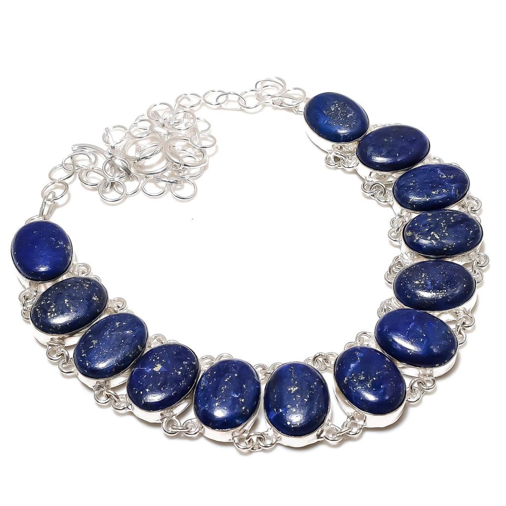 Натуральный драгоценный камень лазурит ручной работы из стерлингового серебра 925 пробы, ожерелье с гальванопластикой, серебряный лазурит для жены, унисекс-кулон на день рождения, подарки для любви