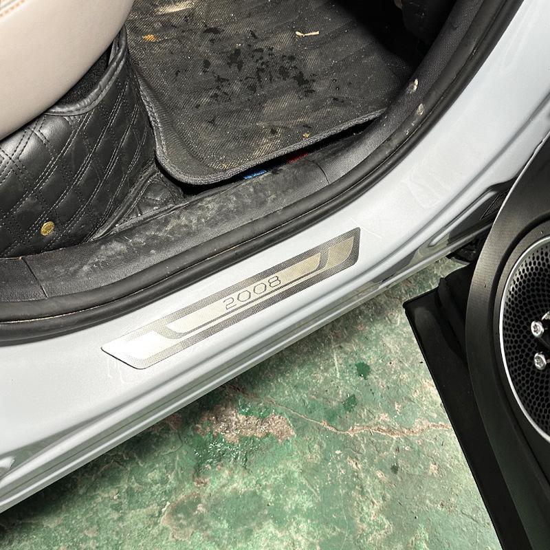 Peugeot 2008 Carbon Fiber Door Sill Protector - Ultra-Thin, Anti-Scratch, Universal Bumper Strip.