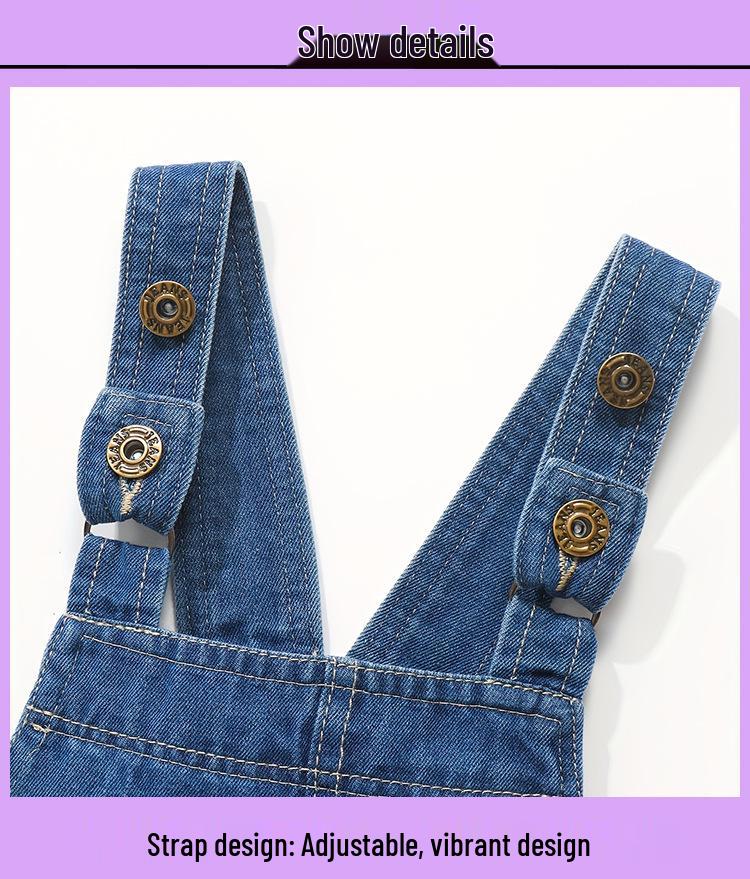 Осеннее джинсовое платье-комбинезон для девочек - Модный европейский и американский стиль для детей