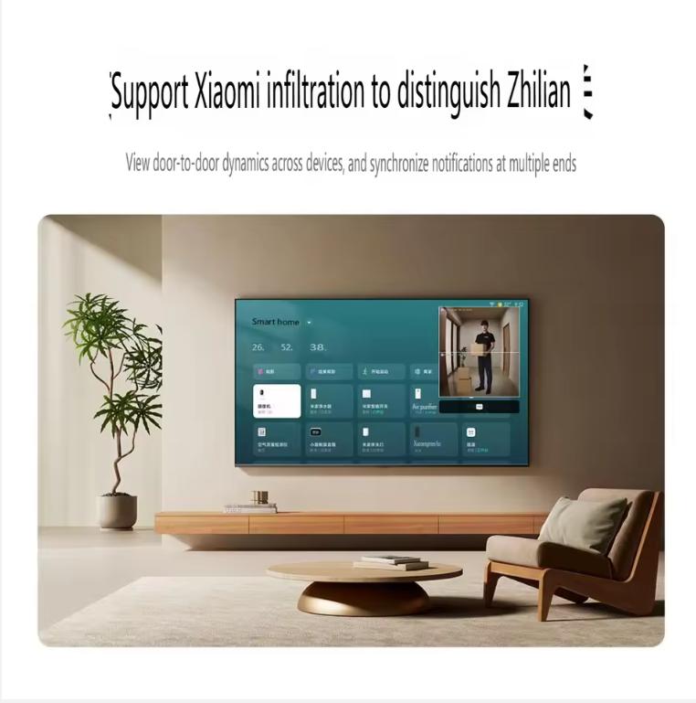 Xiaomi Умный дверной звонок 4 Высокое разрешение Инфракрасная Двойная линза Умный дом Беспроводная Камера-глазок Работает с приложением Mi Home