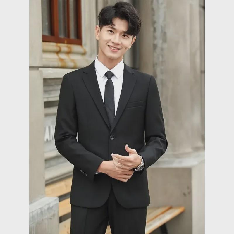 Корейский стиль модный повседневный пиджак для молодых мужчин – Красивый и легкий деловой гонконгский бренд