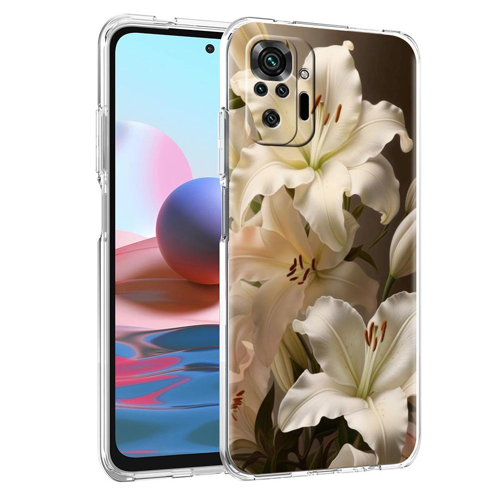 Чехол для телефона для Xiaomi Redmi Note 15 14 5G 13 12 10 11 Pro Plus 4G 14C 13C 12C Мягкий ТПУ чехол Реалистичный принт с изображением цветка лилии