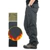 Winter Thick Fleece Cargo Pants Men's Cotton Casual Pants Double Layer Plus Velvet Warm Thermal Trousers
