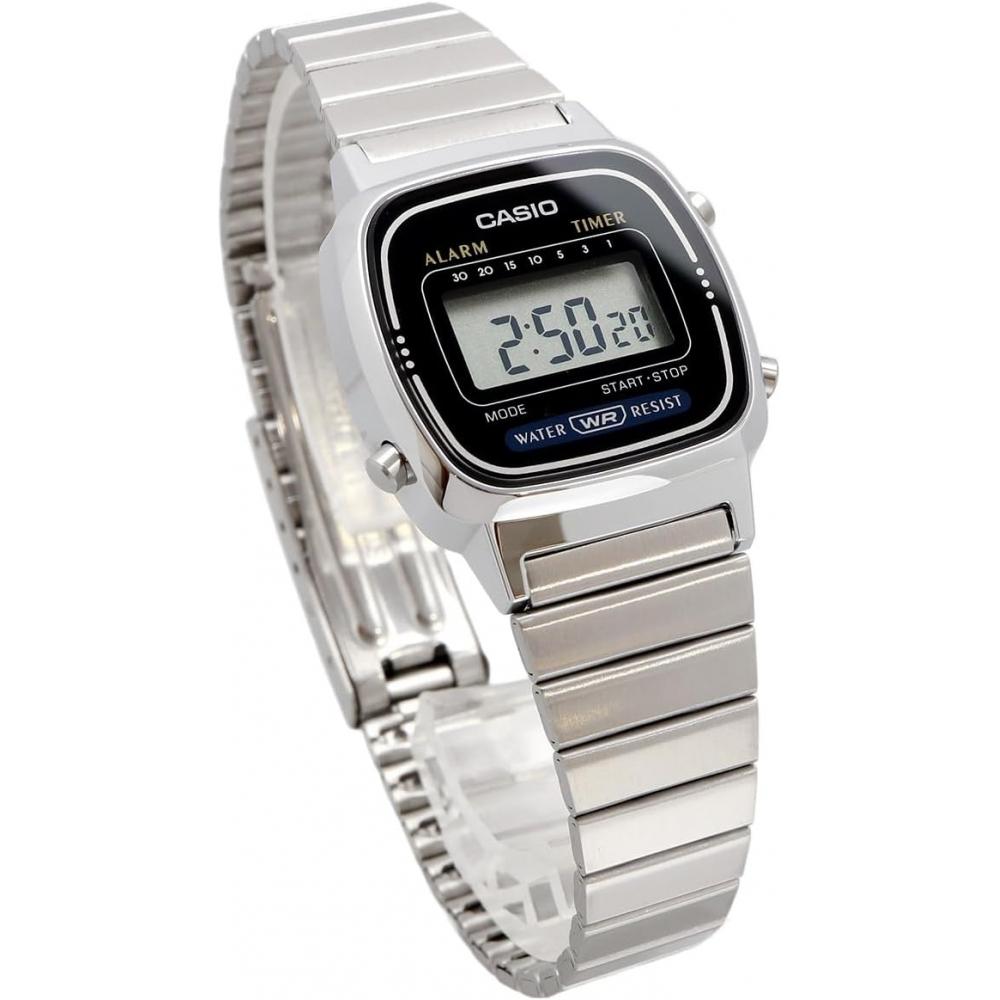 Casio Женские цифровые часы Серебристо-черные La670wd 1