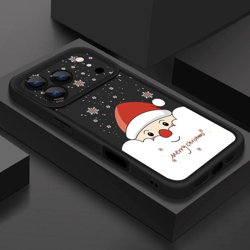 Противоударный мягкий силиконовый чехол из ТПУ Funda для iPhone 17 Air 16e 16 15 14 Pro Max 13 17 Pro Max 17 Pro 17 Чехол с рисунком Санта-Клауса