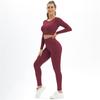 Auroth костюмы для бега женские бесшовные комплект для йоги с длинным рукавом сексуальный спортивный топ фитнес брюки спортивный костюм
