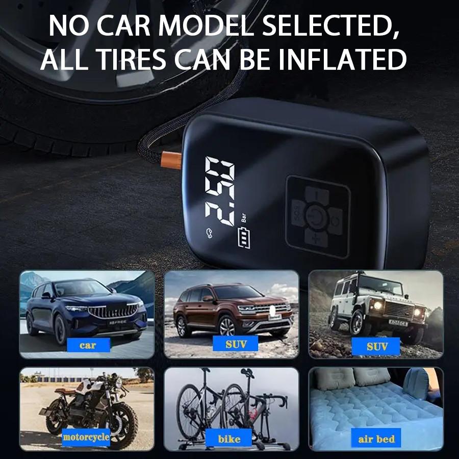 Беспроводной автомобильный цифровой дисплей для накачивания шин, небольшой портативный автоматический воздушный насос, электромобильный насос для накачивания шин